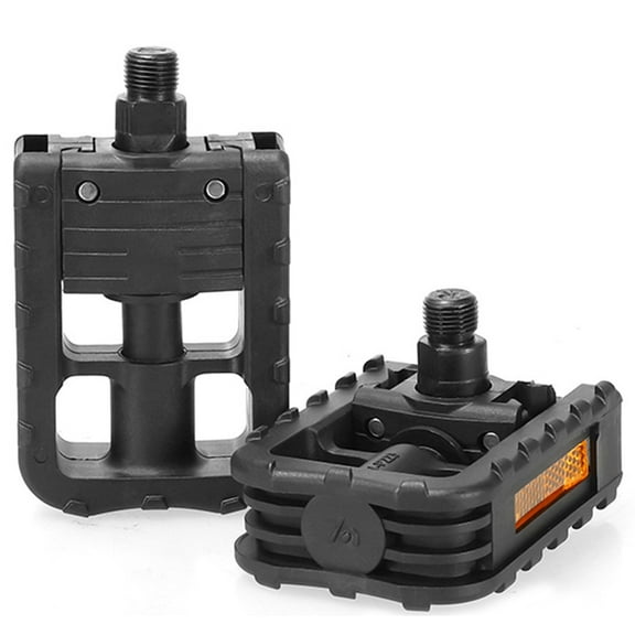 Yucurem Folding Pedal Universal Mountain Road Bike Pedal Non-slip with Reflector Bicycle Pedals (Black)