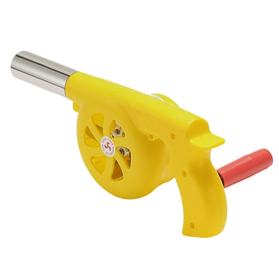 Yucurem Hand Crank Fan Air Blower Lightweight Barbecue Fire Bellows Tools (Yellow)