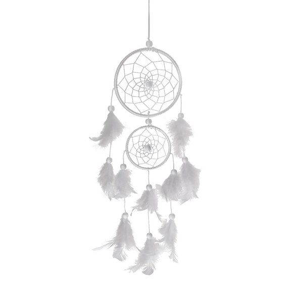 Yucurem Handmade Dream Catcher Feather Wall Car Hanging Decoration Ornament White