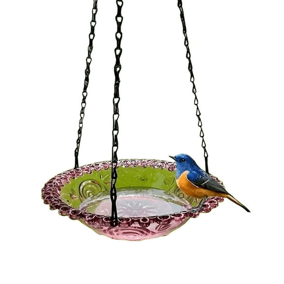 Yucurem Hanging Flower Shaped Bird Feeder with Hook for Outdoor Garden Decor Gardening Supplies (Purple)