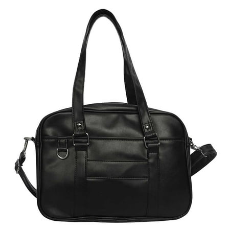 Yucurem Japanese School Handbag Pu Leather Jk Uniform Bag Ita Bag For Women (Black) Fashion shoulder bag (Black)