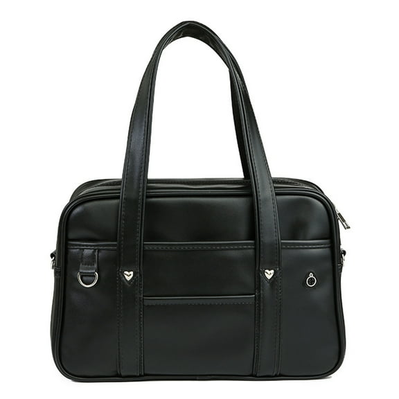 Yucurem Japanese Shoulder Bag Pu Leather Waterproof Cute Tote Bag Large Handbag(black L) Fashion shoulder bag (Black L)