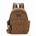 thumbnail image 1 of Yucurem Large Capacity Aesthetic Corduroy Bow Printed Backpacks, Lightweight Coquette Backpack with Bowknot for Travel Work Daily Use (Brown), 1 of 6