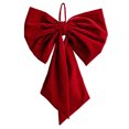thumbnail image 1 of Yucurem Large Christmas Bow Ornament for Xmas Tree Topper, Velvet Giant Wreath Bows Ribbon for Christmas Birthday Wedding Party Home Outdoor Indoor Hanging Decor (19.69inch), 1 of 7