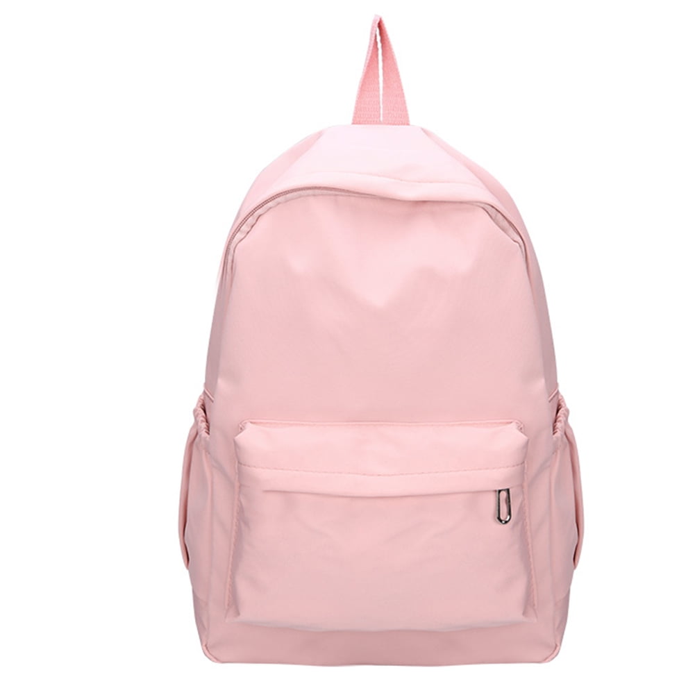 Hetenoyo Aesthetic Canvas Backpack - Pink Medium Casual Daypack For Women & Men (11"x5"x15")