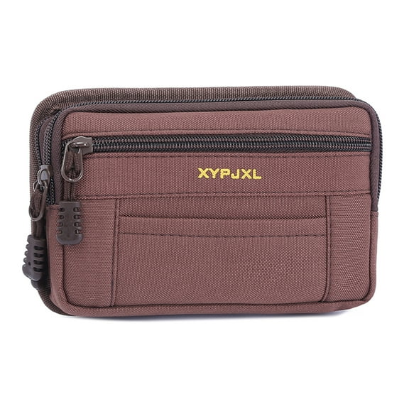 Yucurem Men Belt Pack Canvas Wallet Pouch Phone Holder Sports Outdoor Bag (Coffee) Chest bag waist bag (Coffee)