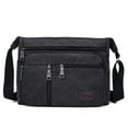 thumbnail image 1 of Yucurem Men Canvas Shoulder Bags Multi Pocket Male Travel Messenger Handbag (Black), 1 of 6