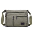 thumbnail image 1 of Yucurem Men Canvas Shoulder Bags Multi Pocket Male Travel Messenger Handbag (Green), 1 of 10