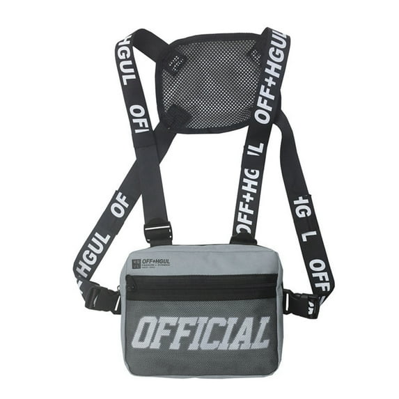 Yucurem Men Casual Vest Bags, Multifunctional Vest Chest Bags, Daily Messenger Bag for Hiking Travel (Grey)