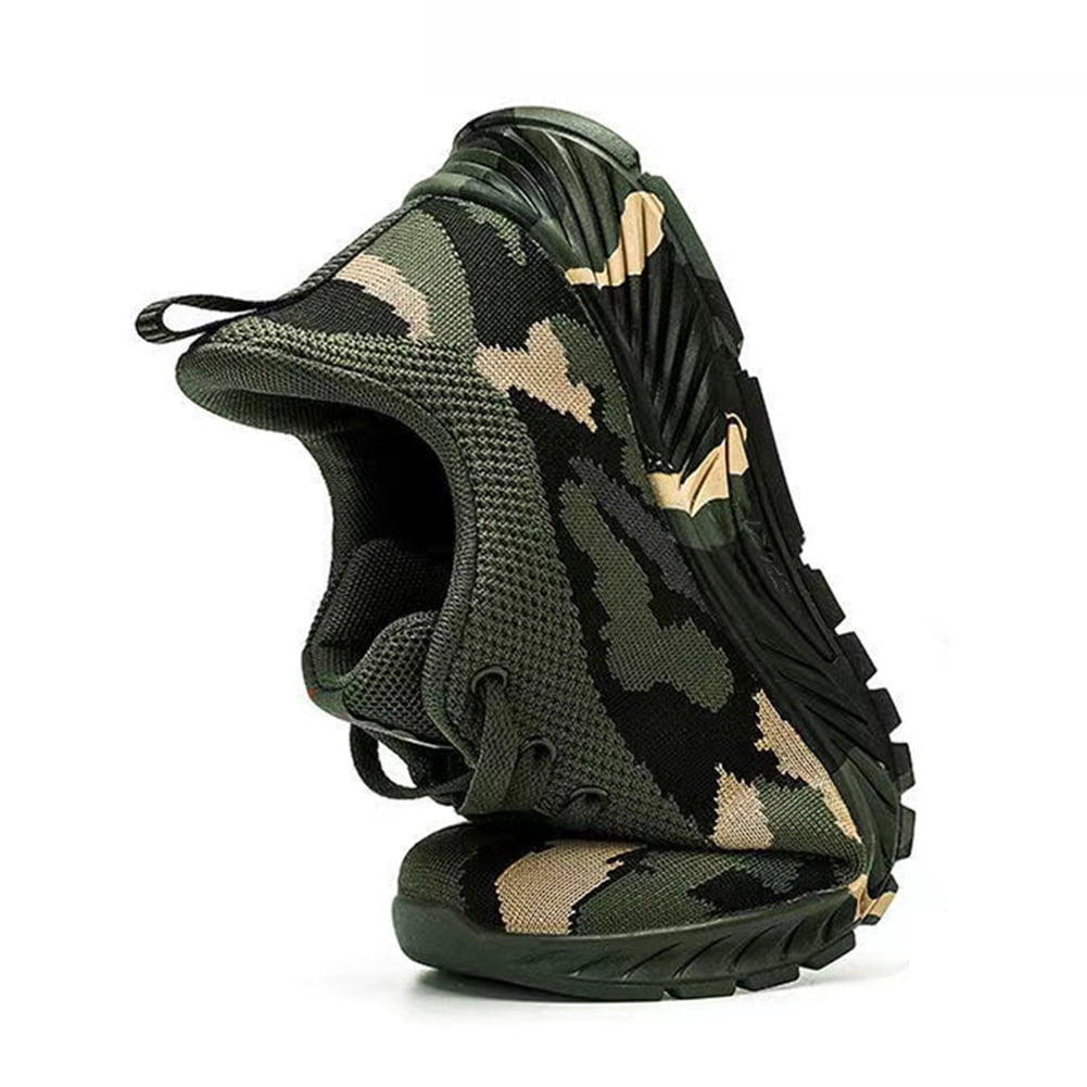 Yucurem Mens Camouflage Sneakers Breathable Sports Shoes Lightweight (Army Green 42)