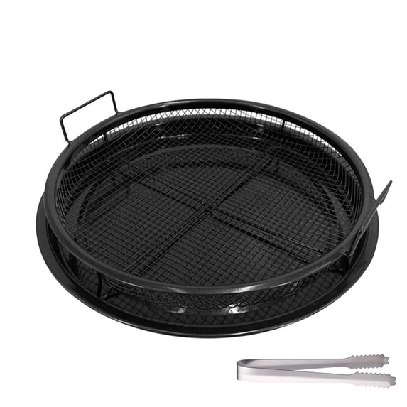 Yucurem Microwave Baking Tray Bbq Baskets Tools Air Fryer Accessories Kitchen Essentials (Black Round)