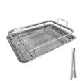 thumbnail image 1 of Yucurem Microwave Baking Tray Bbq Baskets Tools With Clip Kitchen Essentials (Stainless Steel Rectangle), 1 of 6