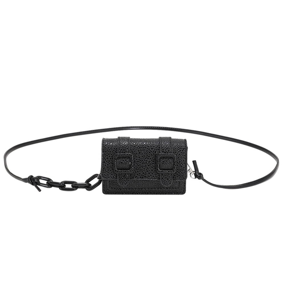 【mnem】Buckle Stud Mini Crossbody Bag Yucurem Mini Buckle Crossbody Bags Purse, Solid Color