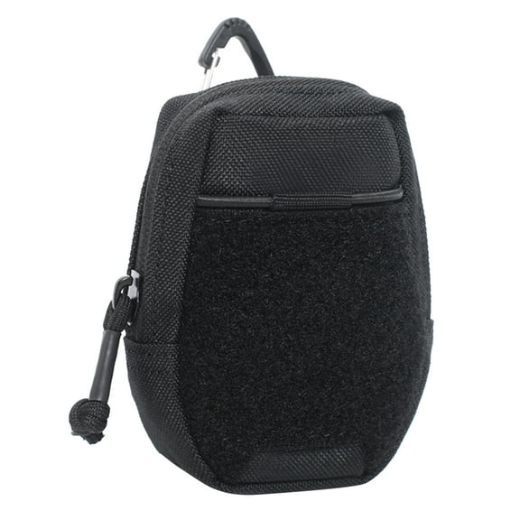 Yucurem Mini Coin Purse Pouch, 2 in 1 Large Capacity Key Wallet Holder, Waist Belt Pack for Hiking (Black)