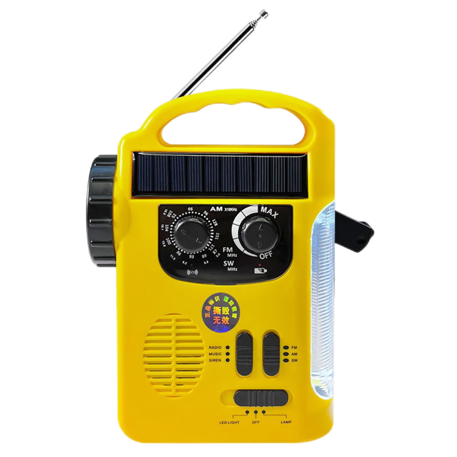 Yucurem Multifunctional Solar Emergency Weather Radio Handcrank Am/fm Radio (Yellow)