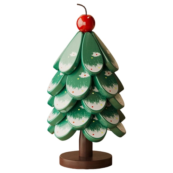 Yucurem Natural Wooden Tree Trivets for Hot Dishes, Wood Christmas Tree Coaster Set of 5, Tree Shape Trivet, Table Decor Coaster for Home and Restaurant (Green)