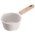 thumbnail image 1 of Yucurem Non-stick Mini Sauce Pan Wooden Handle Milk Pan Butter Melting Pot Kitchen Essentials (White), 1 of 10