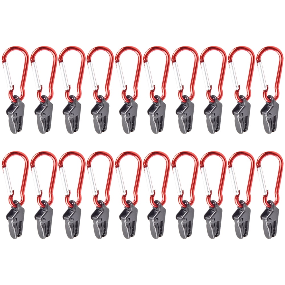 Yucurem Outdoor Camping Tent Awning Fixing Clamp Grip with Carabiner