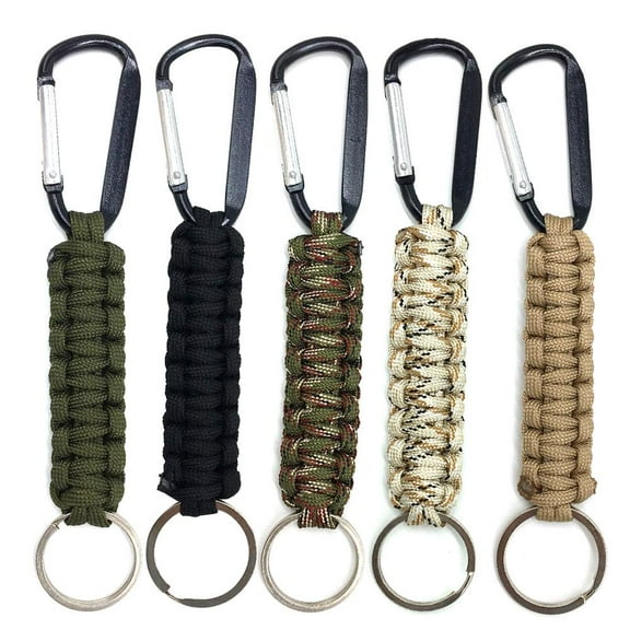 Yucurem Outdoor Parachute Rope Carabiner, Quick Hanging eychain Carabiner, Outdoor Safety Survival Gear Carabiner Spring Clip Hooks (A)