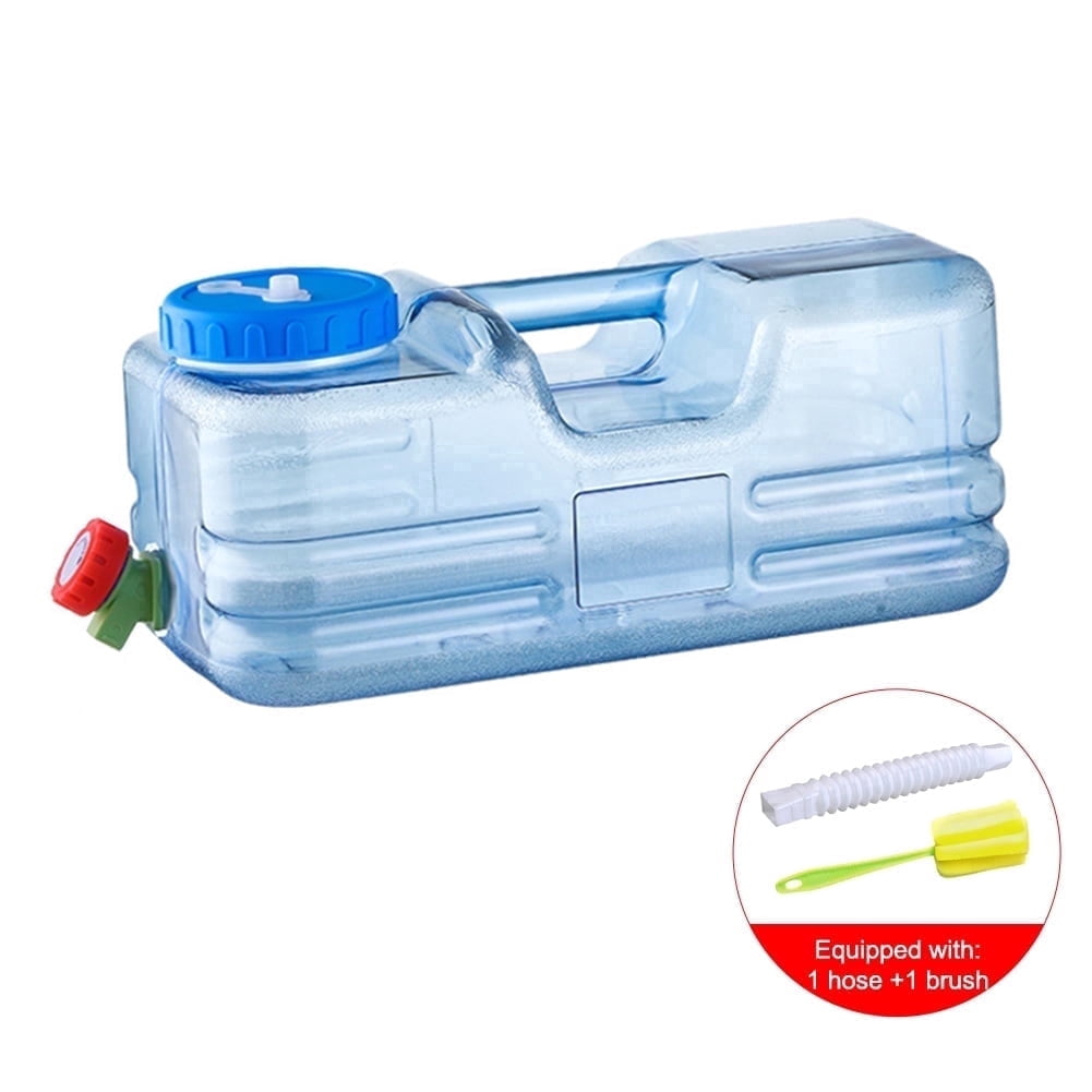 Yucurem 2.6 Gallon Water Container with Spigot, Food Grade Portable Water Jug for Camping, Picnic, Outdoor Hiking, Emergency Water Storage Tank, Clear