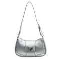 thumbnail image 1 of Yucurem PU Leather Chic Hobo Bag Adjustable Strap Women Y2K Messenger Bag (Silver), 1 of 8