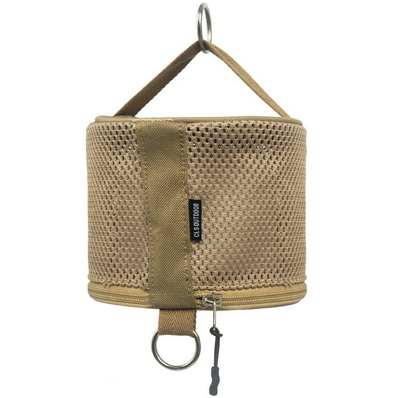 Yucurem Portable Hanging Napkin Holder with Hook Paper Storage Box Camping Storage (Khaki)