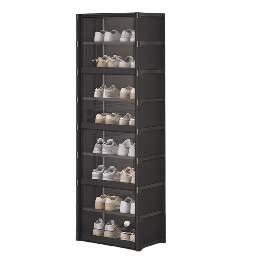 Yucurem Portable Shoe Rack with Covers, 9 Tiers Tall Shoe Rack Organizer, Large Capacity Dustproof Shoe Cabinet Closet, Entryway, Dorm, Bedroom & Hallway, 16.54x11.81x54.72inch