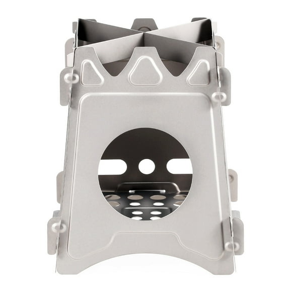 Yucurem Portable Stainless Steel Wood Stove Outdoor Camping Foldable Burning Cooker Camping Kitchen Utensils (A)