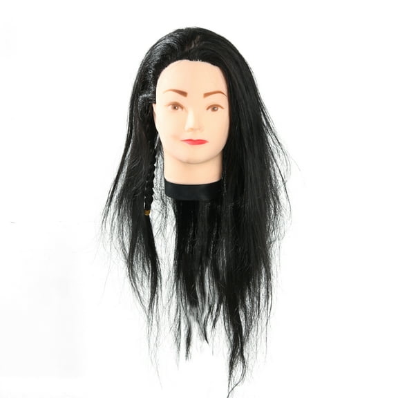 Yucurem Professional Hairdressing Training Mannequin Practice Head 65cm Black Hair