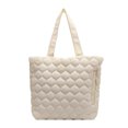 thumbnail image 1 of Yucurem Quilted Shoulder Bag, Spring Tote, Large Capacity Cotton-Padded Handbag for Women Girls (Beige), 1 of 10
