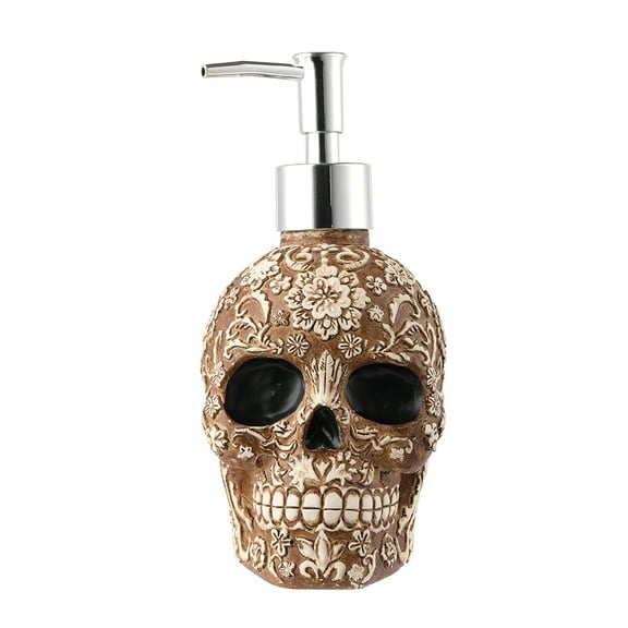 Yucurem Skull Bottle Soap Dispenser Vintage Resin Refill Pump Bottles Lotion Holder Home Decorations