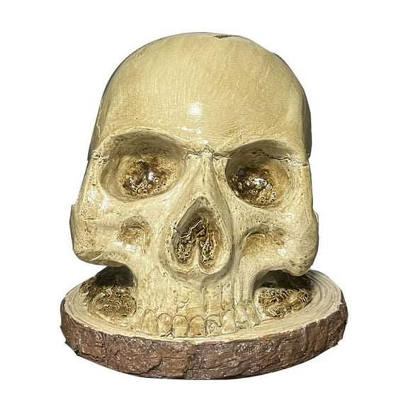 Yucurem Skull Holder Resin Skeleton Stand Scary Storage Rack for Kitchen Kitchen Supplies (As Shown)