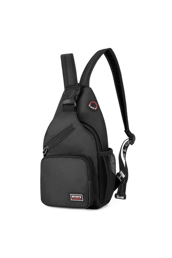 Sling Backpack Multi-Functional Crossbody Bags Unisex Oxford Cloth Shoulder Chest Bag Travel Rucksack for Travel Sports Running (Black)