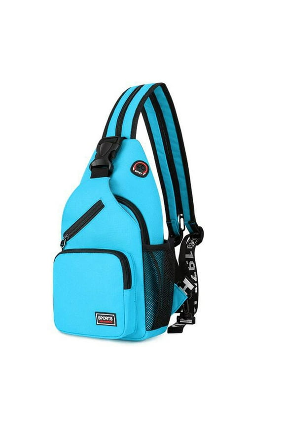 Sling Backpack Multi-Functional Crossbody Bags Unisex Oxford Cloth Shoulder Chest Bag Travel Rucksack for Travel Sports Running (Blue)