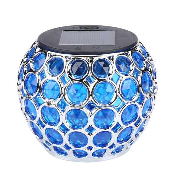 Yucurem Solar LED Waterproof Light, Outdoor Hollow Hanging Ball Light Lamp, Outdoor Garden Lamp (Blue)