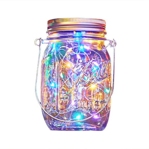 Yucurem Solar Mason Jar Lights, LED Fairy Party Wedding Lamp, Garden Decorative Lamp (Multicolor 1m)