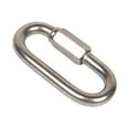 thumbnail image 1 of Yucurem Stainless Steel Screw Lock Quick Links Chain Climbing Carabiner Hook Mountaineering Essential (Silver), 1 of 8