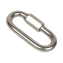Yucurem Stainless Steel Screw Lock Quick Links Chain Climbing Carabiner Hook Mountaineering Essential (Silver)
