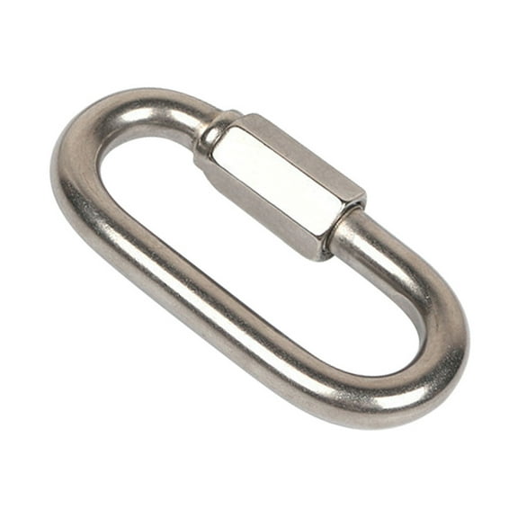Yucurem Stainless Steel Screw Lock Quick Links Chain Climbing Carabiner Hook Mountaineering Essential (Silver)