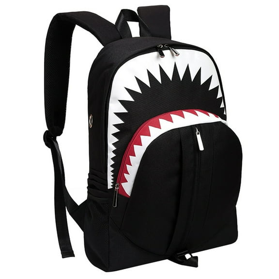 Yucurem Stylish Shark Mouth Backpack USB Charging Night Luminous Bag for Travel Outdoor School