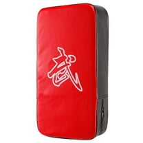 Yucurem Taekwondo Kick Shield - Muay Thai MMA Karate Kickboxing Training Pads - Curved Leather Strike Shield (Red Black)