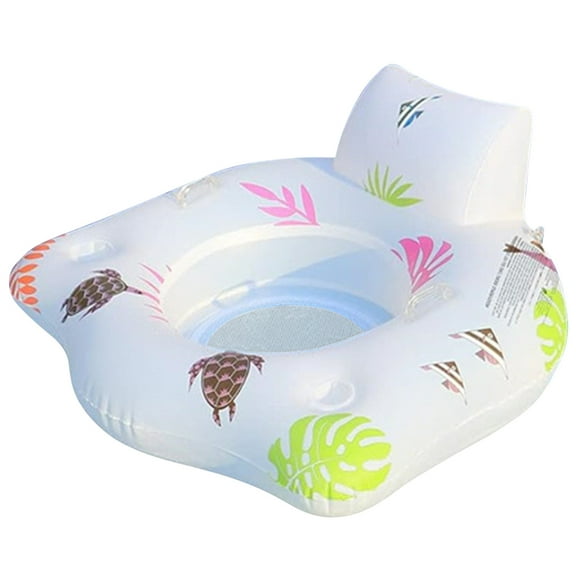 Yucurem U-shaped Inflatable Pool Float, Pool Lounger with 2 Cup Holders, Floating Pool Chair for Adults