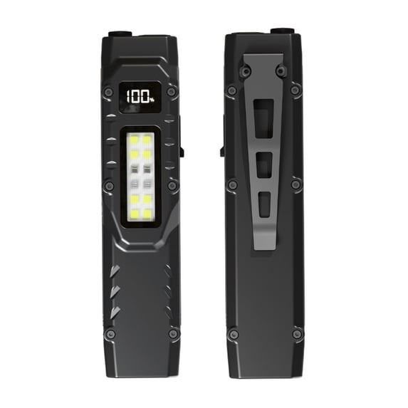 Yucurem Ultra Slim LED Flashlight with Pen Clip , Portable Pocket Flashlight for Hiking, Portable Outdoor Flashlight with Strong Light (A)