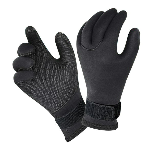 Yucurem Ultra-Thin Water Gloves, Stab-Resistant Warm Gloves with Adjustable Strap, Durable Diving Wetsuit Gloves (S)