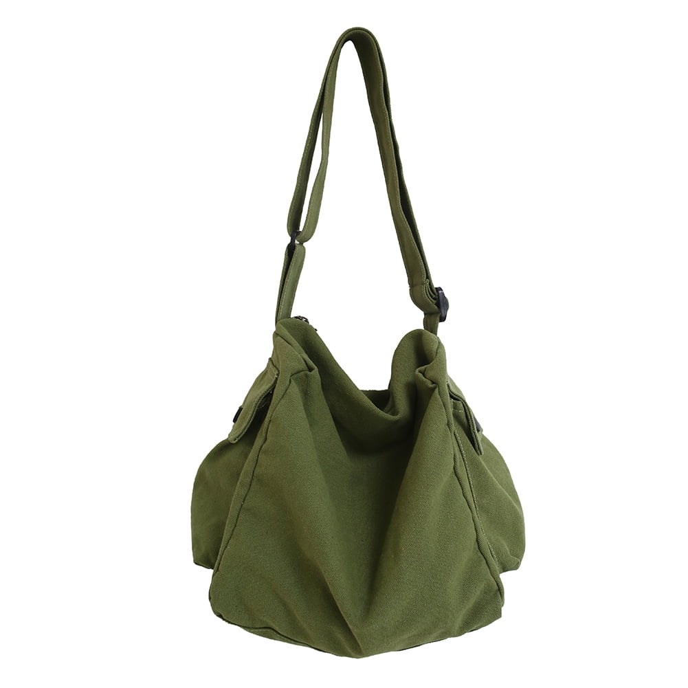 SHUWND Casual Canvas Messenger Bags Women Large Capacity Shoulder Handbag  (White)