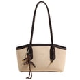thumbnail image 1 of Yucurem Vintage Shoulder Bags for Women, Trendy Leather Hobo Handbag with Pendant for Work Travel (Beige), 1 of 7