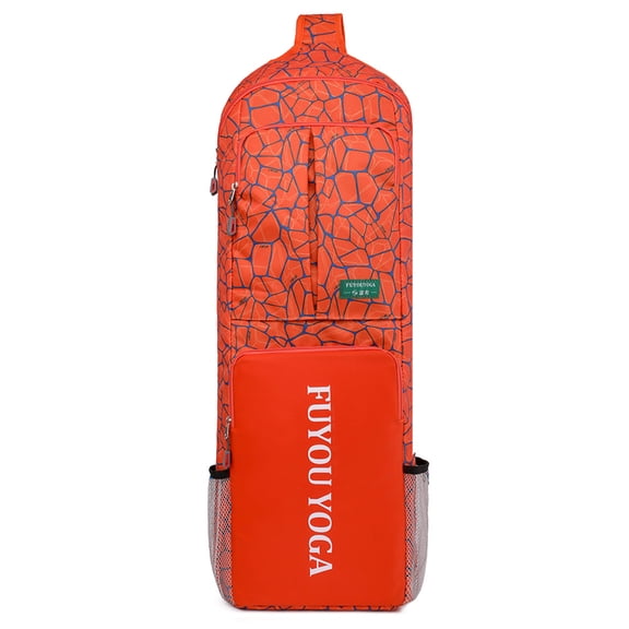Yucurem Waterproof Yoga Mat Bag, Unisex Yoga Cushion Bag for Fitness Training, Portable Yoga Mat Handbag (Orange)