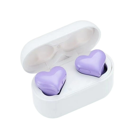 Yucurem Wireless Earphones Heartbuds Bluetooth-compatible Earphone for Music (Purple)