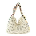 thumbnail image 1 of Yucurem Women Boho Braided Bag Crochet Crossbody Bag Stylish Knit Shoulder Bag (Beige) Personalized knitted bag (Beige), 1 of 1