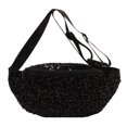 thumbnail image 1 of Yucurem Women Fanny Pack Pu Leather Sequin Coin Purse Single Shoulder Bag (Black) Chest bag (Black), 1 of 10